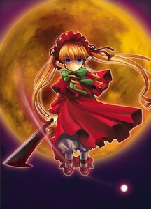 Rating: Safe Score: 0 Tags: 1girl blonde_hair blood bloomers blue_eyes bonnet bow bowtie commentary_request dress drill_hair flying full_body full_moon green_bow hashitsuki_nata image knife kumakichi_(kuma-ana) long_hair long_sleeves looking_at_viewer moon moonlight nata_(tool) night pantyhose photoshop_(medium) red_dress red_moon rozen_maiden shinku shoes solo twintails underwear very_long_hair User: admin