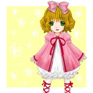 Rating: Safe Score: 0 Tags: 1girl :d blonde_hair bloomers bow cross-laced_footwear dress frills green_eyes hair_bow hina_ichigo hinaichigo image long_sleeves looking_at_viewer open_mouth pink_bow ribbon short_hair smile solo standing underwear white_bloomers User: admin