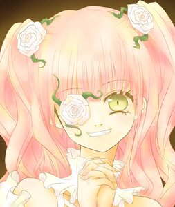 Rating: Safe Score: 0 Tags: 1girl auto_tagged flower frills grin hair_flower hair_ornament holding_hands image kirakishou long_hair pink_hair rose smile solo white_flower white_rose User: admin