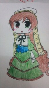 Rating: Safe Score: 0 Tags: 1girl :o blush_stickers dress green_dress green_eyes halo hat heterochromia image long_hair long_sleeves looking_at_viewer red_eyes simple_background solo standing suiseiseki traditional_media very_long_hair User: admin