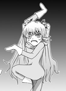 Rating: Questionable Score: 0 Tags: 1girl boots gradient gradient_background greyscale image kirakishou long_hair looking_at_viewer monochrome open_mouth scarf solo very_long_hair User: admin