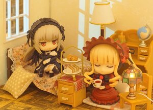 Rating: Safe Score: 0 Tags: 2girls blonde_hair chibi cup doll dress hairband long_hair long_sleeves multiple_dolls multiple_girls red_eyes shinku sitting sleeping suigintou tagme teacup User: admin