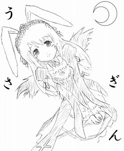 Rating: Safe Score: 0 Tags: 1girl animal_ears blush bunny_ears crescent_moon dress feathered_wings greyscale image long_hair long_sleeves looking_at_viewer monochrome moon solo suigintou wings User: admin