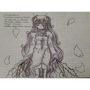 Rating: Safe Score: 0 Tags: 1girl dress eyepatch flower greyscale hair_ornament image kirakishou long_hair long_sleeves looking_at_viewer monochrome petals rose smile solo thorns traditional_media very_long_hair vines User: admin