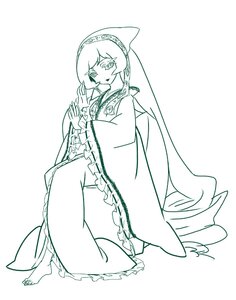 Rating: Safe Score: 0 Tags: 1girl frills full_body head_fins image japanese_clothes kimono long_hair long_sleeves mermaid monochrome monster_girl solo suiseiseki wakasagihime wide_sleeves User: admin