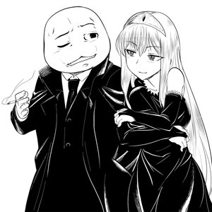 Rating: Safe Score: 0 Tags: 1boy 1girl bald blush dress greyscale image long_hair monochrome smile solo suigintou User: admin