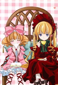 Rating: Safe Score: 0 Tags: 2girls blonde_hair blue_eyes blush bow closed_eyes cross-laced_footwear cup dress drill_hair eating food frills hair_bow hinaichigo image long_hair long_sleeves multiple_girls pair pink_bow pink_dress shinku sitting striped_background tea teacup User: admin
