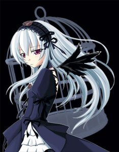 Rating: Safe Score: 0 Tags: 1girl black_background black_ribbon black_wings dress frills hairband image juliet_sleeves lolita_hairband long_hair long_sleeves looking_at_viewer pink_eyes puffy_sleeves purple_eyes ribbon rozen_maiden silver_hair solo suigintou takami_ryou wings User: admin