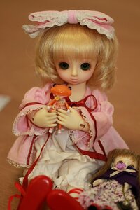 Rating: Safe Score: 0 Tags: 1girl blonde_hair blurry depth_of_field doll dress frills hina_ichigo hinaichigo long_sleeves ribbon short_hair solo stuffed_animal User: admin