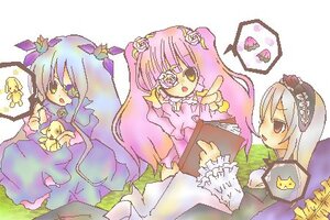 Rating: Safe Score: 0 Tags: 3girls blue_hair book bug butterfly dress flower image insect long_hair long_sleeves multiple multiple_girls open_book open_mouth pink_hair suigintou tagme twintails yellow_eyes User: admin