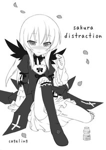Rating: Safe Score: 0 Tags: 1girl alcohol blush confetti dress greyscale image long_hair long_sleeves monochrome petals sitting smile solo striped suigintou thighhighs underwear vertical_stripes wings User: admin