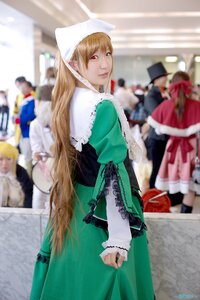 Rating: Safe Score: 0 Tags: 3d apron blonde_hair blurry blurry_background blurry_foreground depth_of_field dress figure green_dress hat long_hair long_sleeves looking_at_viewer multiple_girls photo pointy_ears red_eyes solo suiseiseki wings User: admin