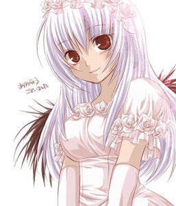 Rating: Safe Score: 0 Tags: 1girl dress elbow_gloves flower gloves image long_hair looking_at_viewer rose smile solo suigintou white_background white_flower white_rose User: admin