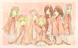 Rating: Safe Score: 0 Tags: 6+girls blonde_hair blue_eyes bow brown_hair closed_eyes dress frills front_ponytail green_eyes green_hair hair_bow hina_ichigo image kagiyama_hina long_hair long_sleeves looking_at_viewer multiple multiple_girls one_eye_closed open_mouth pink_bow pink_dress ribbon smile standing tagme User: admin
