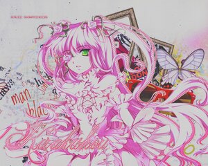 Rating: Safe Score: 0 Tags: 1girl bug butterfly dress flower green_eyes hair_ornament image insect kirakishou long_hair pink_hair solo very_long_hair User: admin