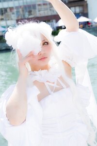 Rating: Safe Score: 0 Tags: 1girl animal_ears blurry blurry_background blurry_foreground day depth_of_field hair_over_one_eye kirakishou lips looking_at_viewer photo solo upper_body white_hair User: admin