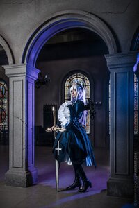 Rating: Safe Score: 0 Tags: 1girl boots indoors solo stained_glass standing suigintou sword weapon User: admin