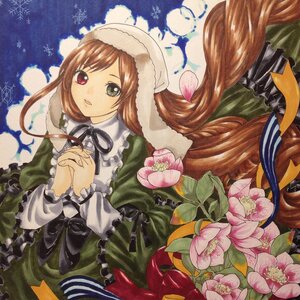 Rating: Safe Score: 0 Tags: 1girl acrylic_paint_(medium) artist_name black_ribbon brown_hair dress flower frills green_dress green_eyes hands_clasped hat head_scarf heterochromia image interlocked_fingers lolita_fashion long_hair long_sleeves looking_at_viewer marker_(medium) millipen_(medium) neck_ribbon own_hands_together pastel_(medium) red_eyes ribbon solo suiseiseki traditional_media very_long_hair watercolor_(medium) User: admin
