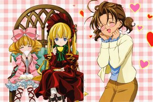 Rating: Safe Score: 0 Tags: 3girls >_< ^_^ argyle auto_tagged blonde_hair blue_eyes blush bow brown_hair checkered checkered_background checkered_floor closed_eyes cup dress drill_hair eating glasses hair_bow heart hinaichigo image long_hair long_sleeves looking_at_viewer multiple_girls open_mouth pair pink_bow plaid plaid_background sakurada_nori shinku smile twintails User: admin