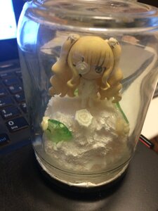 Rating: Safe Score: 0 Tags: 1girl bangs blonde_hair blurry depth_of_field doll dress flower in_container indoors kirakishou photo rose solo white_flower User: admin
