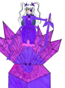 Rating: Safe Score: 0 Tags: 1girl barasuishou dress eyepatch full_body holding holding_umbrella image long_hair long_sleeves purple_dress purple_flower solo umbrella yellow_eyes User: admin