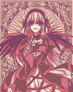 Rating: Safe Score: 0 Tags: 1girl akemi_homura akuma_homura black_wings choker dress feathered_wings flower hairband image long_hair looking_at_viewer pink_eyes rose solo suigintou wings User: admin