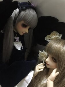 Rating: Safe Score: 0 Tags: 2girls bangs blonde_hair doll flower lips long_hair multiple_dolls multiple_girls rose suigintou tagme white_flower white_rose User: admin