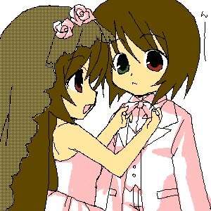 Rating: Safe Score: 0 Tags: 2girls bow bowtie brown_hair dress halftone halftone_background heterochromia image long_sleeves multiple_girls oekaki pair pink_bow polka_dot polka_dot_background red_eyes rose short_hair souseiseki suiseiseki User: admin