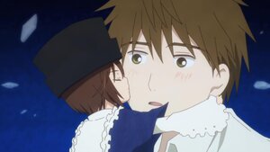 Rating: Safe Score: 0 Tags: 1boy 1girl auto_tagged black_headwear blue_headwear blush brown_hair closed_eyes hat image short_hair siblings smile solo souseiseki User: admin