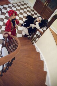 Rating: Safe Score: 0 Tags: 2girls argyle argyle_background argyle_legwear blurry board_game checkered checkered_background checkered_floor checkered_kimono chess_piece depth_of_field flag floor hairband long_hair mirror multiple_cosplay multiple_girls perspective red_eyes red_hair reflection tagme tile_floor tile_wall tiles vanishing_point white_hair User: admin