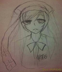 Rating: Safe Score: 0 Tags: 1girl closed_mouth eyebrows_visible_through_hair frown image long_hair looking_at_viewer monochrome sketch solo suiseiseki traditional_media upper_body User: admin