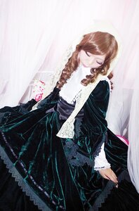 Rating: Safe Score: 0 Tags: 1girl black_dress brown_hair closed_eyes dress drill_hair gothic_lolita lace lolita_fashion long_dress long_hair long_sleeves solo suiseiseki twin_drills User: admin