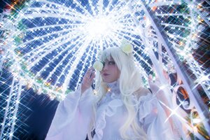 Rating: Safe Score: 0 Tags: 1girl bangs dress ferris_wheel fireworks flower frills hair_ornament kirakishou lips long_hair sky solo upper_body very_long_hair white_dress white_hair User: admin