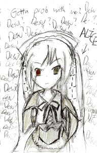 Rating: Safe Score: 0 Tags: 1girl braid image long_hair maid_headdress monochrome sketch solo suiseiseki underwear User: admin