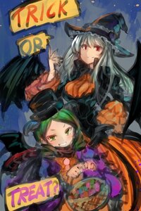 Rating: Safe Score: 0 Tags: 2girls basket food green_eyes green_hair grin halloween hat image jack-o'-lantern kanaria lantern long_hair multiple_girls pair pumpkin red_eyes smile suigintou wings witch_hat User: admin