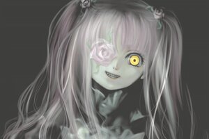Rating: Safe Score: 0 Tags: 1girl animated animated_gif dark face flower frills grey_theme grin horror_(theme) kirakishou long_hair meguru_(lashe) one-eyed pale_skin pink_hair rose rozen_maiden silver_hair simple_background smile solo teeth twintails yellow_eyes User: admin