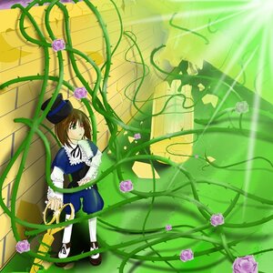 Rating: Safe Score: 0 Tags: 1girl brown_hair dress flower green_eyes hat heterochromia image pantyhose pink_flower pink_rose purple_flower purple_rose rose scissors short_hair solo souseiseki thorns vines yellow_rose User: admin