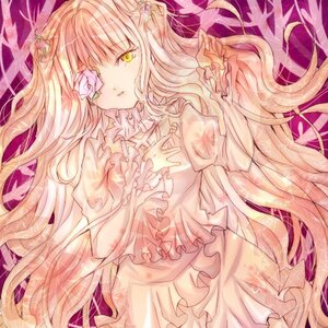 Rating: Safe Score: 0 Tags: 1girl blonde_hair dress eyepatch flower frills image kirakishou long_hair pink_hair rose solo star_(symbol) thorns very_long_hair yellow_eyes User: admin