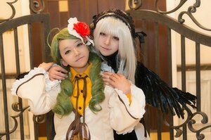 Rating: Safe Score: 0 Tags: 2girls blonde_hair dress flower frills green_eyes hairband lips long_hair long_sleeves looking_at_viewer multiple_cosplay multiple_girls ribbon rose smile suigintou tagme white_hair wings User: admin