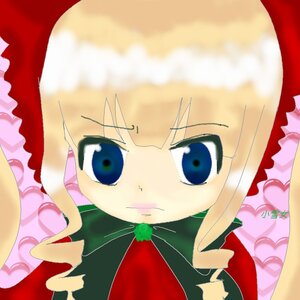 Rating: Safe Score: 0 Tags: 1girl blonde_hair blue_eyes bonnet close-up food frills hat image looking_at_viewer shinku solo User: admin