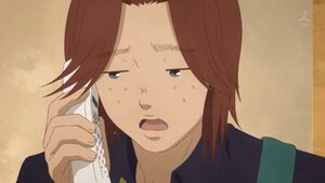 Rating: Safe Score: 0 Tags: 1boy brown_hair half-closed_eyes human open_mouth screenshot solo sweat sweatdrop yamaguchi User: admin