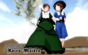 Rating: Safe Score: 0 Tags: 2girls blue_dress blue_sky blush brown_hair closed_eyes day dress hat image long_hair multiple_girls outdoors pair short_hair sky souseiseki standing suiseiseki sunlight tree User: admin