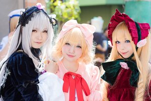 Rating: Safe Score: 0 Tags: 3girls 91076 artist_name bangs blonde_hair blue_eyes blunt_bangs blurry blurry_background bonnet bow closed_mouth depth_of_field dress flower lips long_hair looking_at_viewer multiple_cosplay multiple_girls nail_polish photo red_eyes smile tagme upper_body User: admin