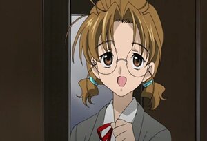 Rating: Safe Score: 0 Tags: 1girl :o bangs blazer blush brown_eyes brown_hair glasses human jacket long_sleeves looking_at_viewer open_mouth red_ribbon ribbon sakurada_nori screenshot shirt solo twintails white_shirt User: admin
