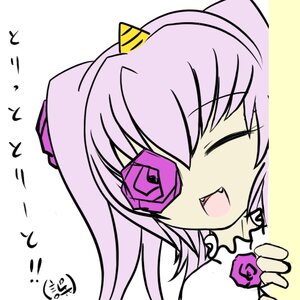 Rating: Safe Score: 0 Tags: 1girl :d blush blush_stickers closed_eyes fang flower image kirakishou open_mouth pink_rose purple_rose rose smile solo User: admin