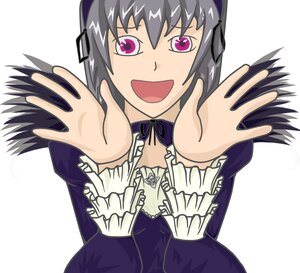 Rating: Safe Score: 0 Tags: 1girl :d black_wings dress feathered_wings hairband image long_hair long_sleeves looking_at_viewer open_mouth pink_eyes ribbon simple_background smile solo suigintou upper_body white_background wings User: admin