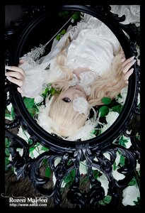 Rating: Safe Score: 0 Tags: 1girl blonde_hair blue_eyes dress flower hair_over_one_eye kirakishou lace leaf letterboxed lips long_hair plant solo upper_body vines User: admin
