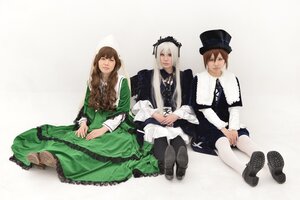 Rating: Safe Score: 0 Tags: 3girls 91076 blonde_hair brown_eyes brown_hair dress frills green_dress hat long_hair long_sleeves looking_at_viewer multiple_cosplay multiple_girls pantyhose shoes sitting tagme top_hat User: admin
