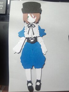 Rating: Safe Score: 0 Tags: 1girl black_footwear blue_dress brown_hair doll dress expressionless full_body green_eyes heterochromia long_sleeves looking_at_viewer neck_ribbon photo red_eyes ribbon short_hair solo souseiseki standing User: admin