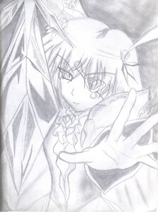 Rating: Safe Score: 0 Tags: 1girl barasuishou dress frills greyscale hair_ribbon image long_hair looking_at_viewer monochrome outstretched_arm ribbon solo User: admin